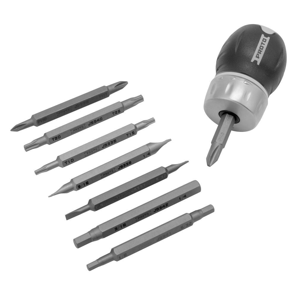 PROTO Ratcheting Stubby Screwdriver Set J9325