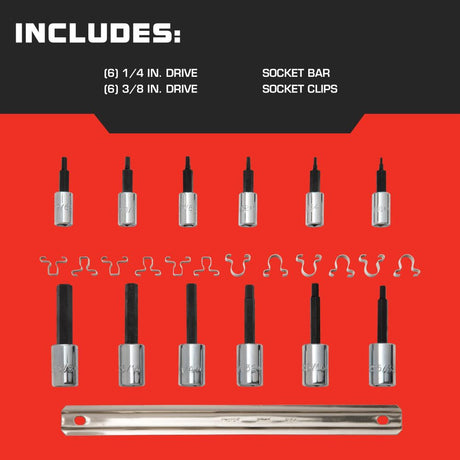 Set Hex Bit 1/4In 3/8In Dr 12 Piece J4770-12