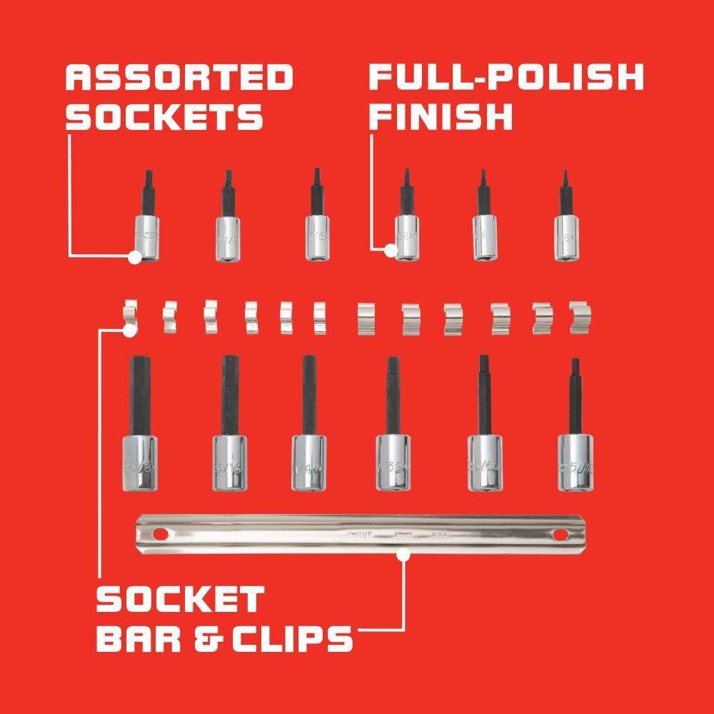 Set Hex Bit 1/4In 3/8In Dr 12 Piece J4770-12