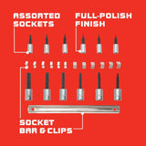 Set Hex Bit 1/4In 3/8In Dr 12 Piece J4770-12