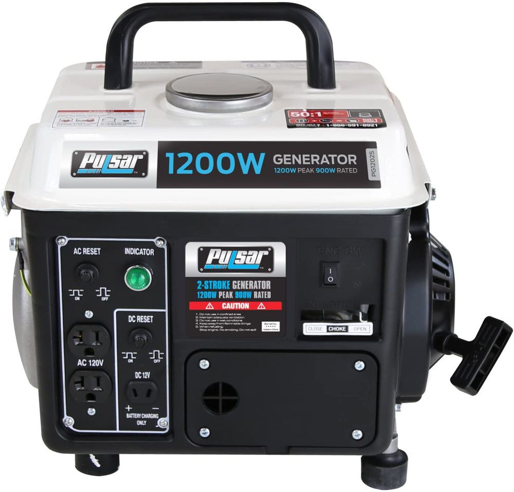 Generator 120V 1200W 72cc 2 Stroke Gas/Oil Portable PG1202SA