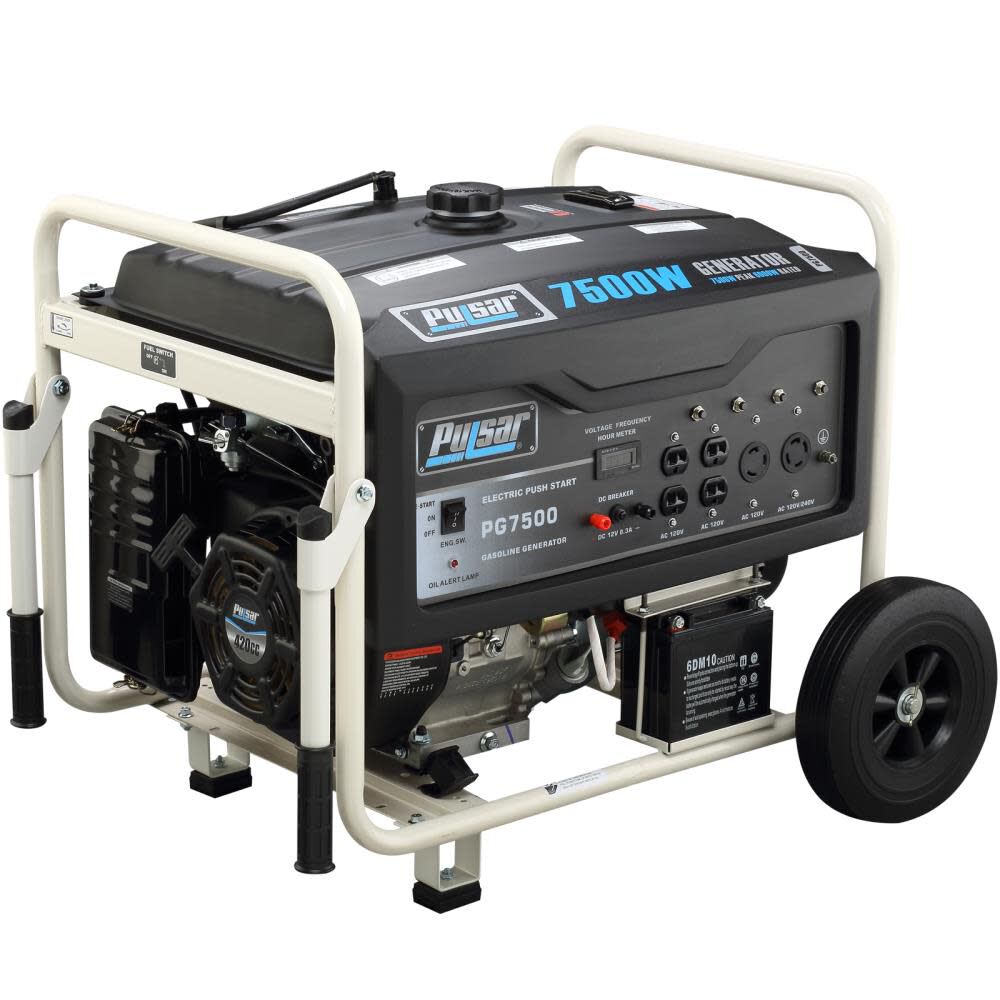 PG7500 7500W Peak 6000W Rated Portable Gas-Powered Generator with Electric Start PG7500