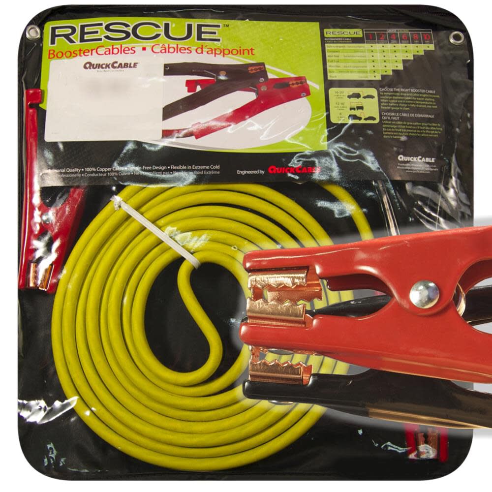 12 Ft. 1 Gauge 500 Amp RESCUE Mechanic Clamp Heavy Booster Cable 602310-001