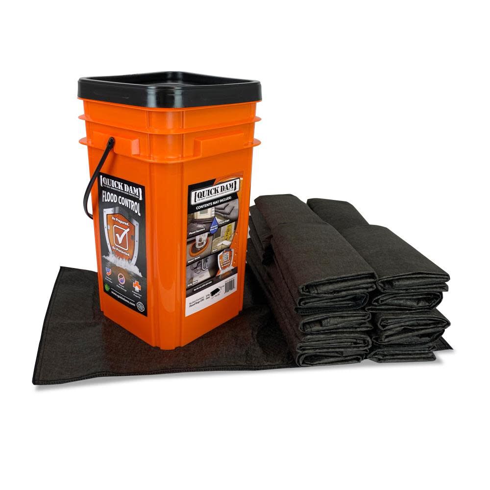 Grab and Go Flood Kit Includes 20 2 ft Flood Bags in Bucket QDGGFB-20