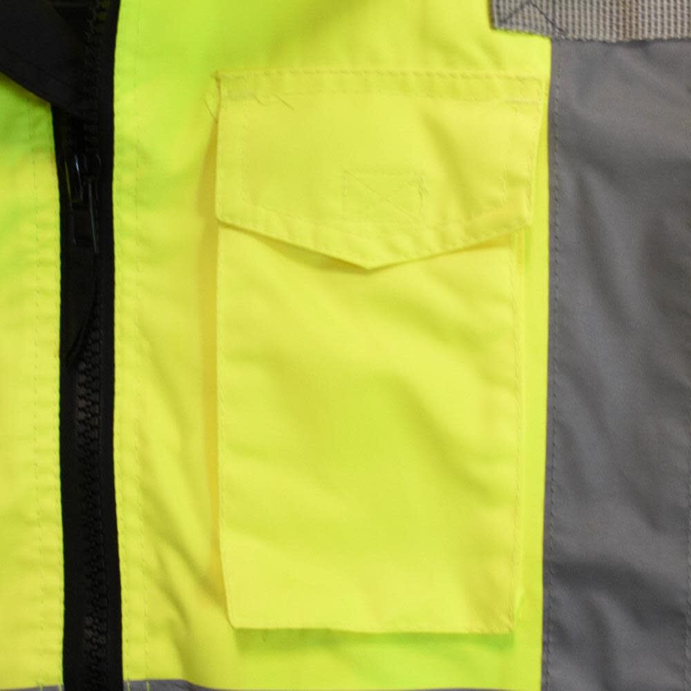 Class 3 Two in One High Visibility Bomber Safety Jacket Green Black Bottom 3X SJ110B-3ZGS-3X