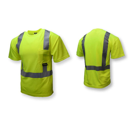 High Visibility Safety T-Shirt with Max-Dri Green ST11-2PGS-R002