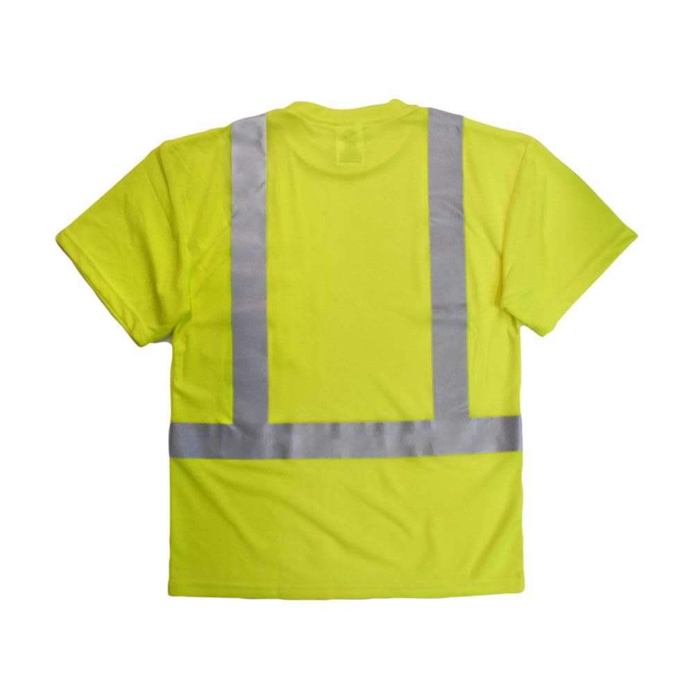 High Visibility Safety T-Shirt with Max-Dri Green ST11-2PGS-R002