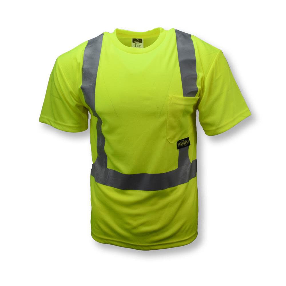 High Visibility Safety T-Shirt with Max-Dri Green ST11-2PGS-R002