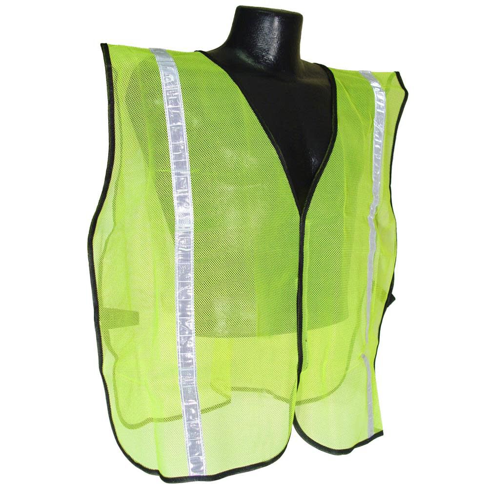 SV1 Non Rated Safety Vests with 1in Tape Hi Viz Green S-XL SVG1-S/XL