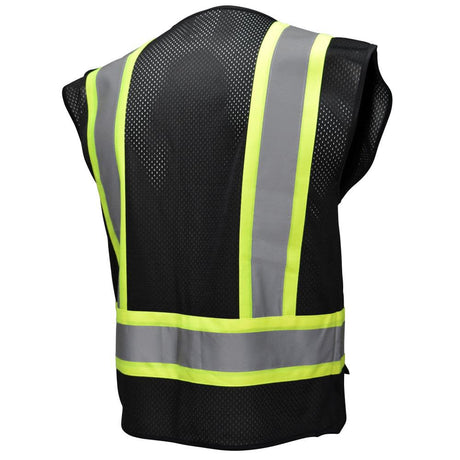 SV22-1 Economy Type O Class 1 Two Tone Safety Vest, Black, 4X-Large SV22-1ZBM-4X