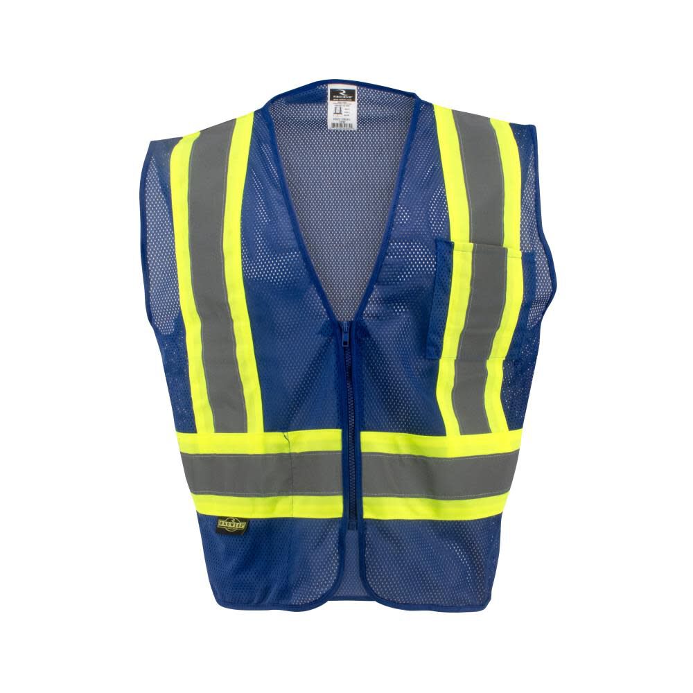SV22-1 Economy Type O Class 1 Two Tone Safety Vest, Blue, 5X-Large SV22-1ZBLM-5X