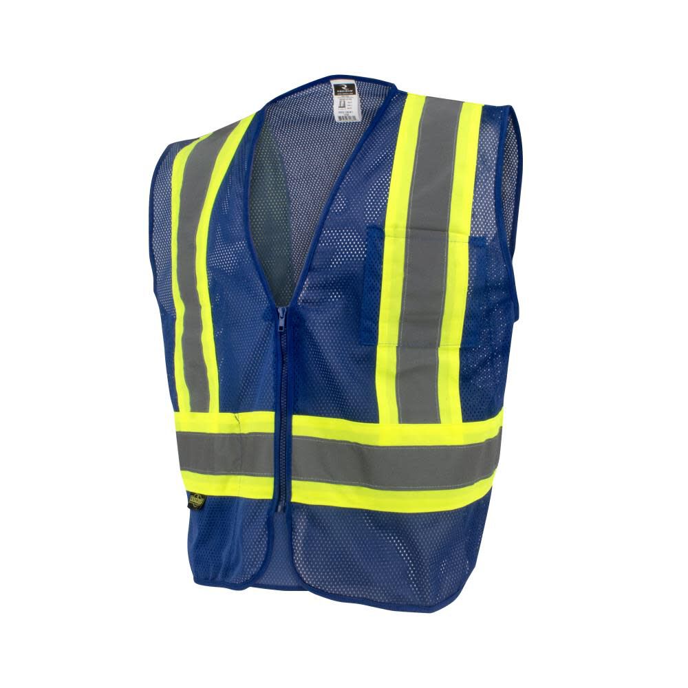SV22-1 Economy Type O Class 1 Two Tone Safety Vest, Blue, 5X-Large SV22-1ZBLM-5X