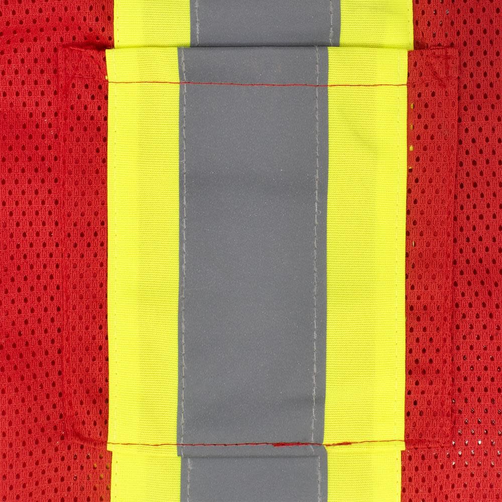 SV22-1 Economy Type O Class 1 Two Tone Safety Vest, Red, 4X-Large SV22-1ZRM-4X