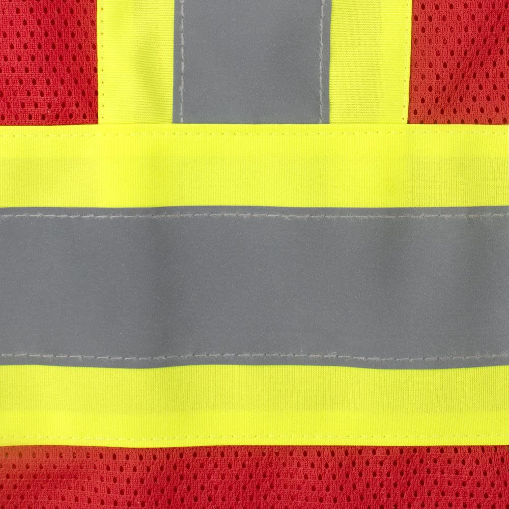 SV22-1 Economy Type O Class 1 Two Tone Safety Vest, Red, 4X-Large SV22-1ZRM-4X