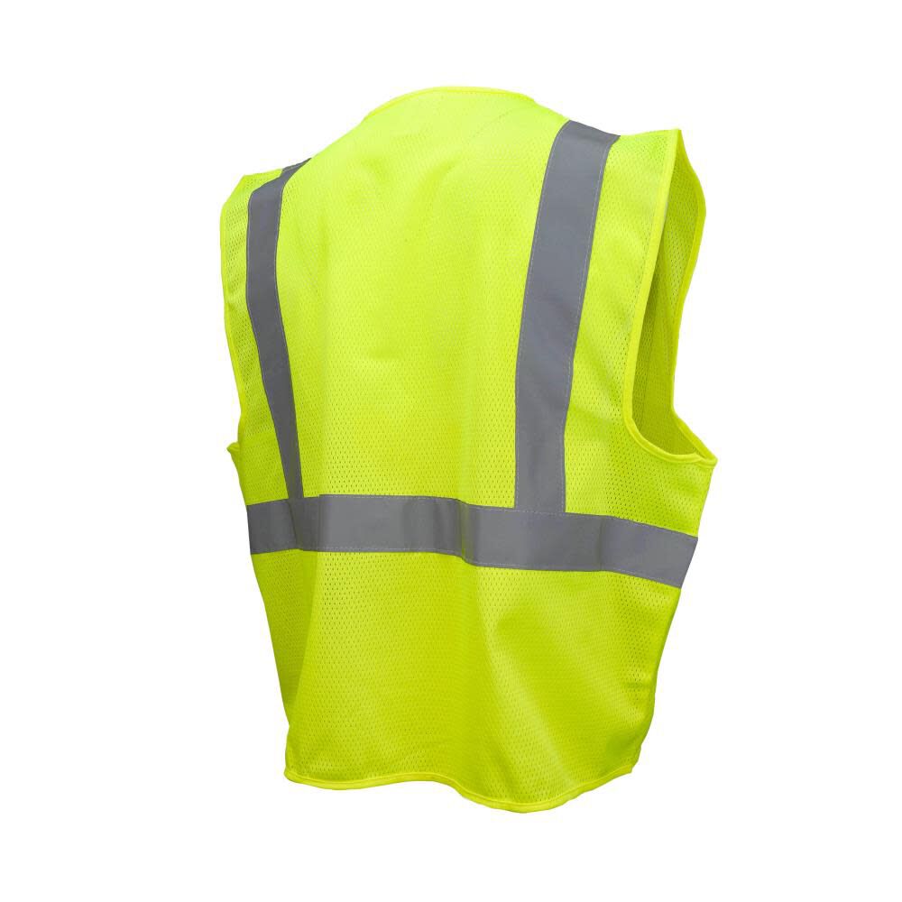 SV2Z Economy Type R Class 2 Mesh Safety Vest with Zipper Hi-Vis Green 4X SV2ZGM4X