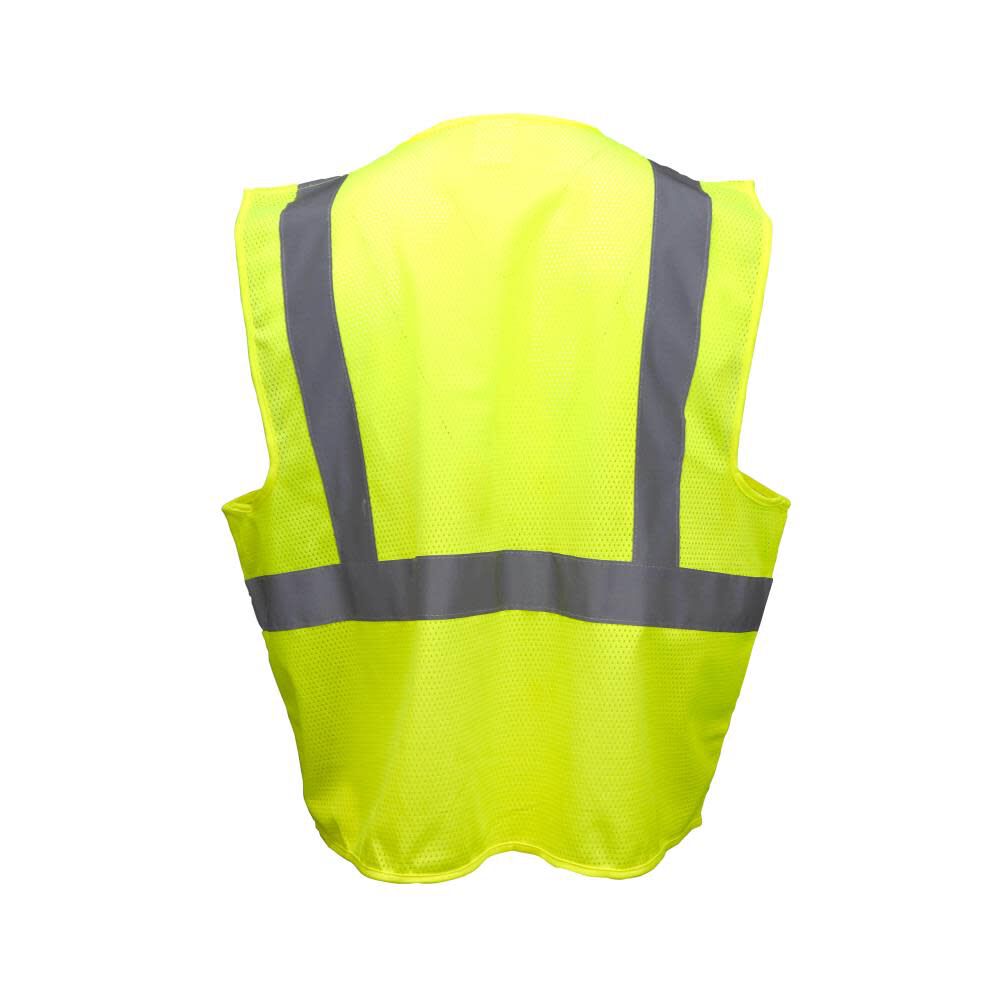 SV2Z Economy Type R Class 2 Mesh Safety Vest with Zipper Hi-Vis Green 4X SV2ZGM4X