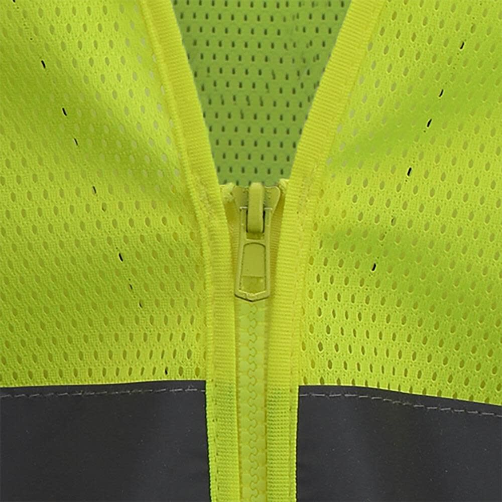 SV2Z Economy Type R Class 2 Mesh Safety Vest with Zipper Hi-Vis Green 4X SV2ZGM4X