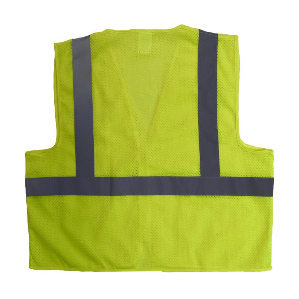 SV2Z Economy Type R Class 2 Mesh Safety Vest with Zipper Hi-Vis Green 4X SV2ZGM4X