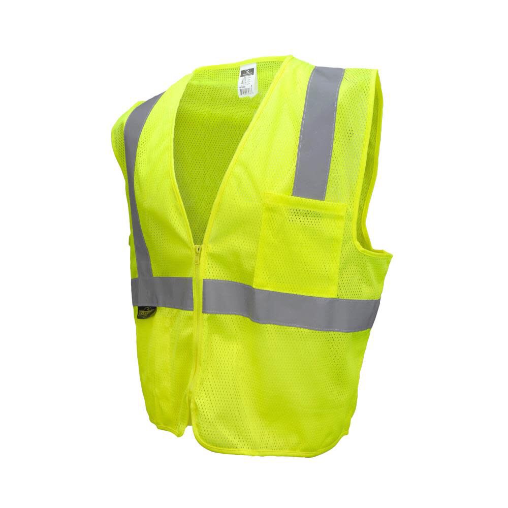 SV2Z Economy Type R Class 2 Mesh Safety Vest with Zipper Hi-Vis Green 4X SV2ZGM4X