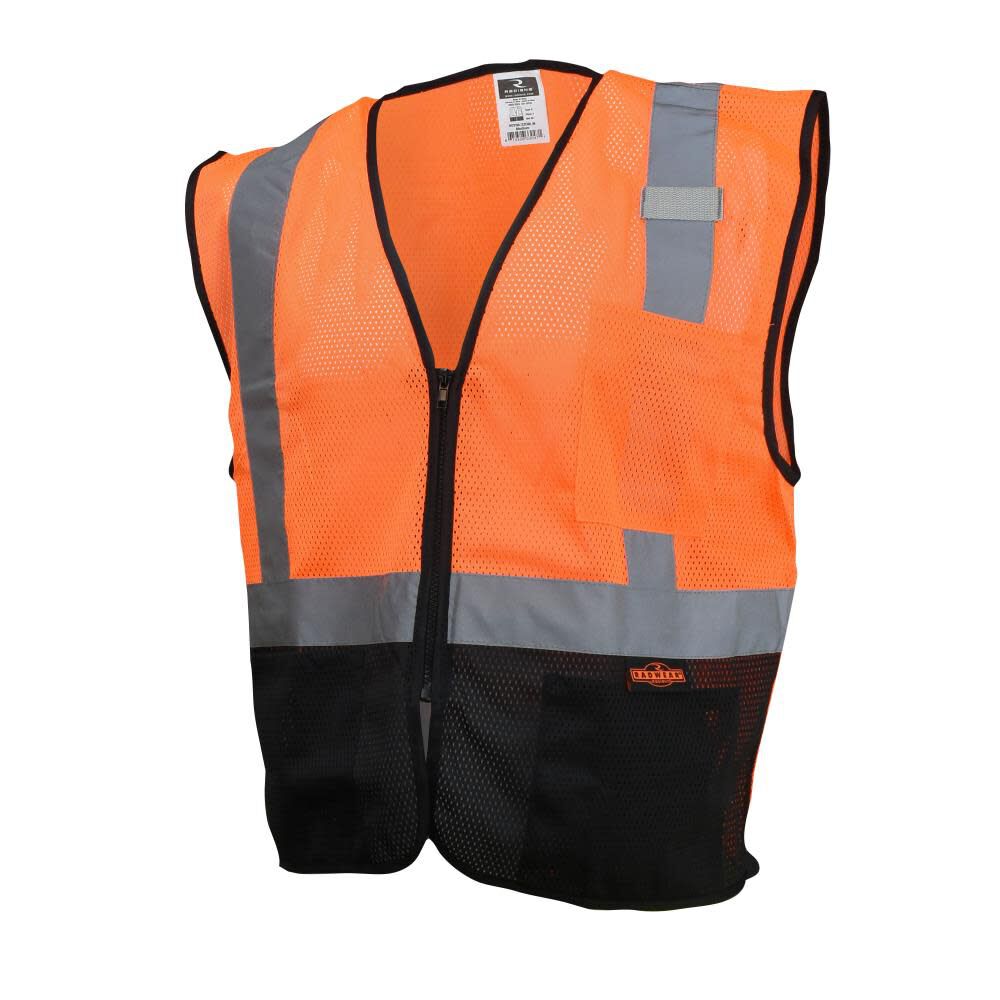 SV3B Black Bottom Economy Mesh Safety Vest, Orange/Black, 2X-Large SV3B-2ZOM-2X