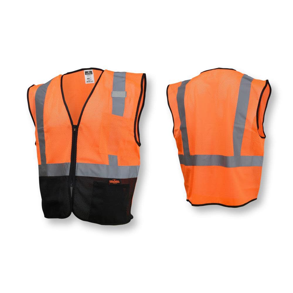 SV3B Black Bottom Economy Mesh Safety Vest, Orange/Black, 3X-Large SV3B-2ZOM-3X