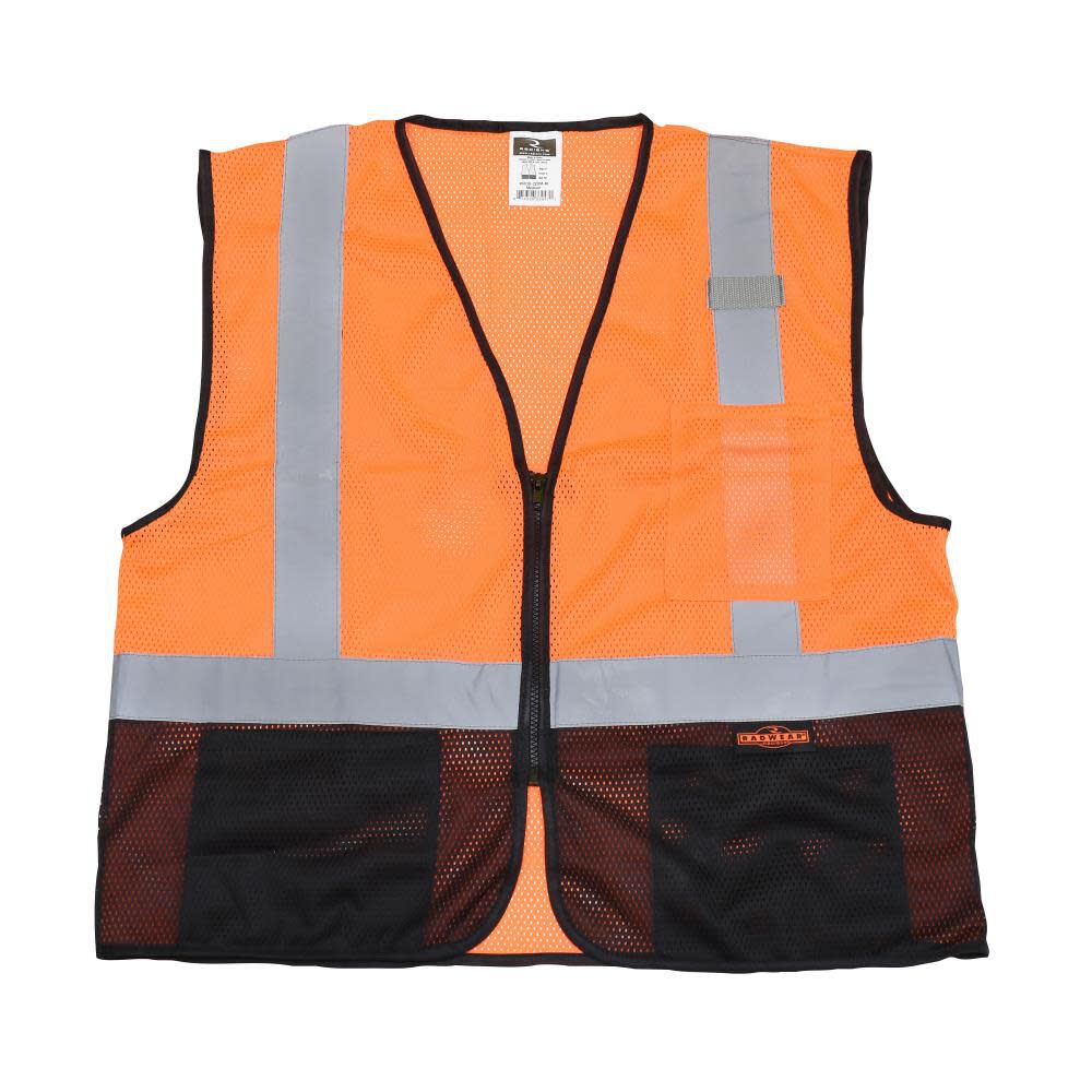 SV3B Black Bottom Economy Mesh Safety Vest, Orange/Black, 3X-Large SV3B-2ZOM-3X