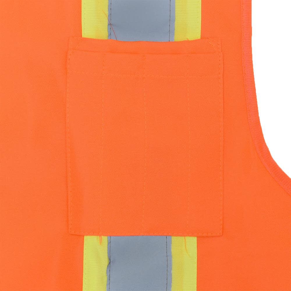 SV62 Type R Class 2 Surveyor Heavy Duty Solid Twill Safety Vest, Orange, 5X-Large SV62-2ZOT-5X