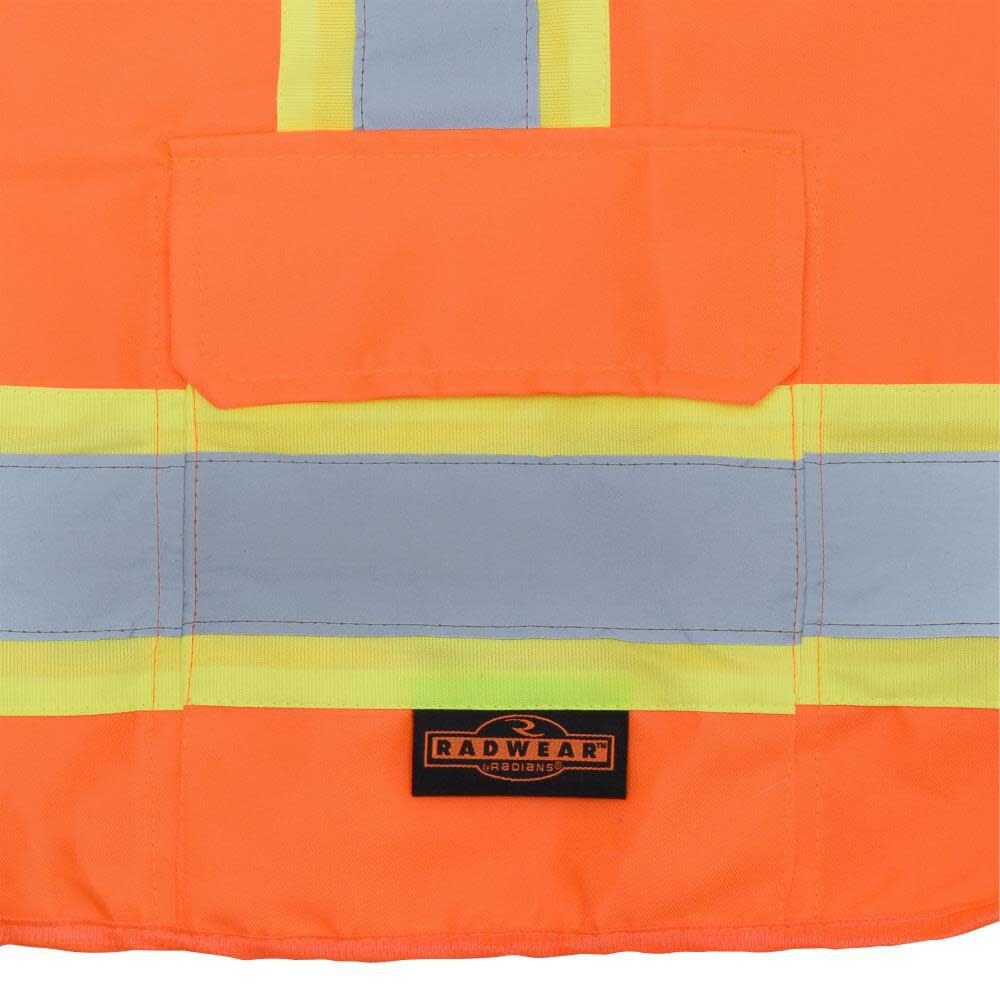 SV62 Type R Class 2 Surveyor Heavy Duty Solid Twill Safety Vest, Orange, 5X-Large SV62-2ZOT-5X