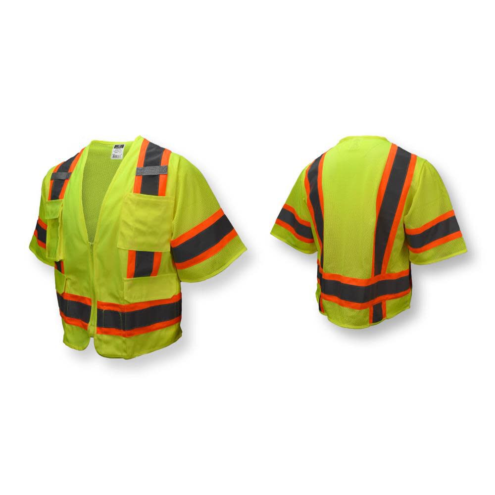 SV63 Two Tone Surveyor Type R Class 3 Two Tone Safety Vest, Green, Medium SV63GM