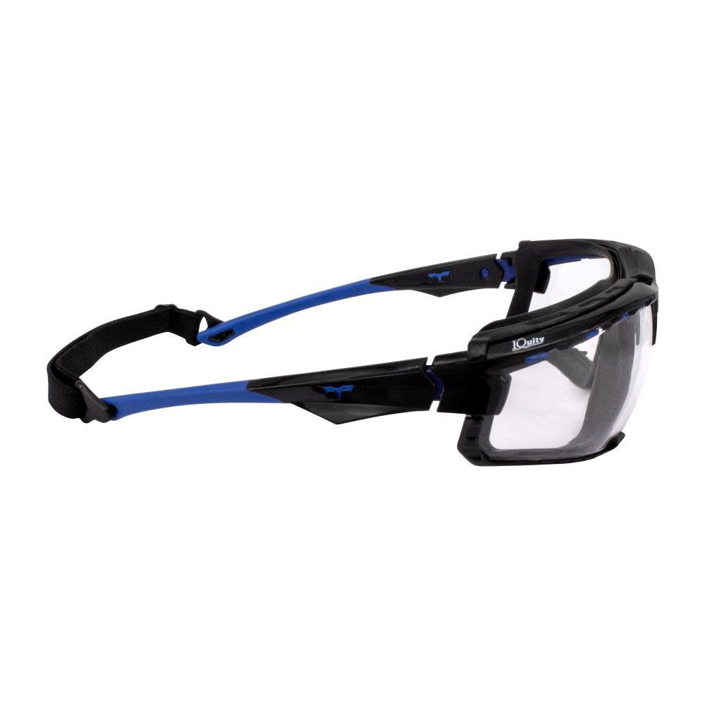 THRAXUS Elite IQUITY Safety Eyewear Blue w/ Rubber Gasket Clear IQ Lens TXE2-13ID