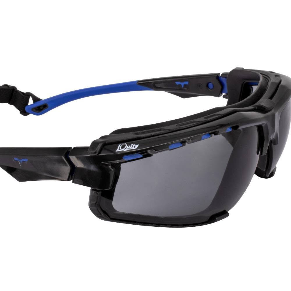 THRAXUS Elite IQUITY Safety Eyewear Blue w/ Rubber Gasket Smoke IQ Lens TXE2-23ID