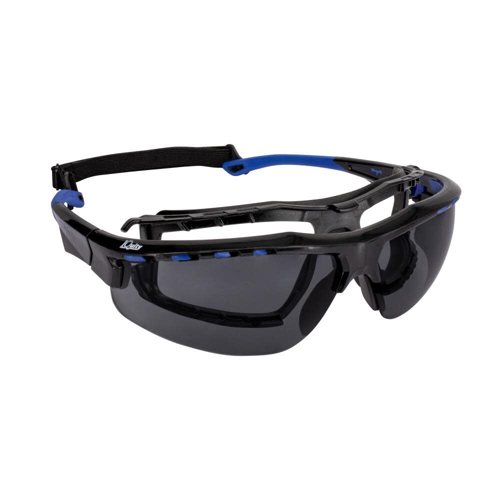 THRAXUS Elite IQUITY Safety Eyewear Blue w/ Rubber Gasket Smoke IQ Lens TXE2-23ID