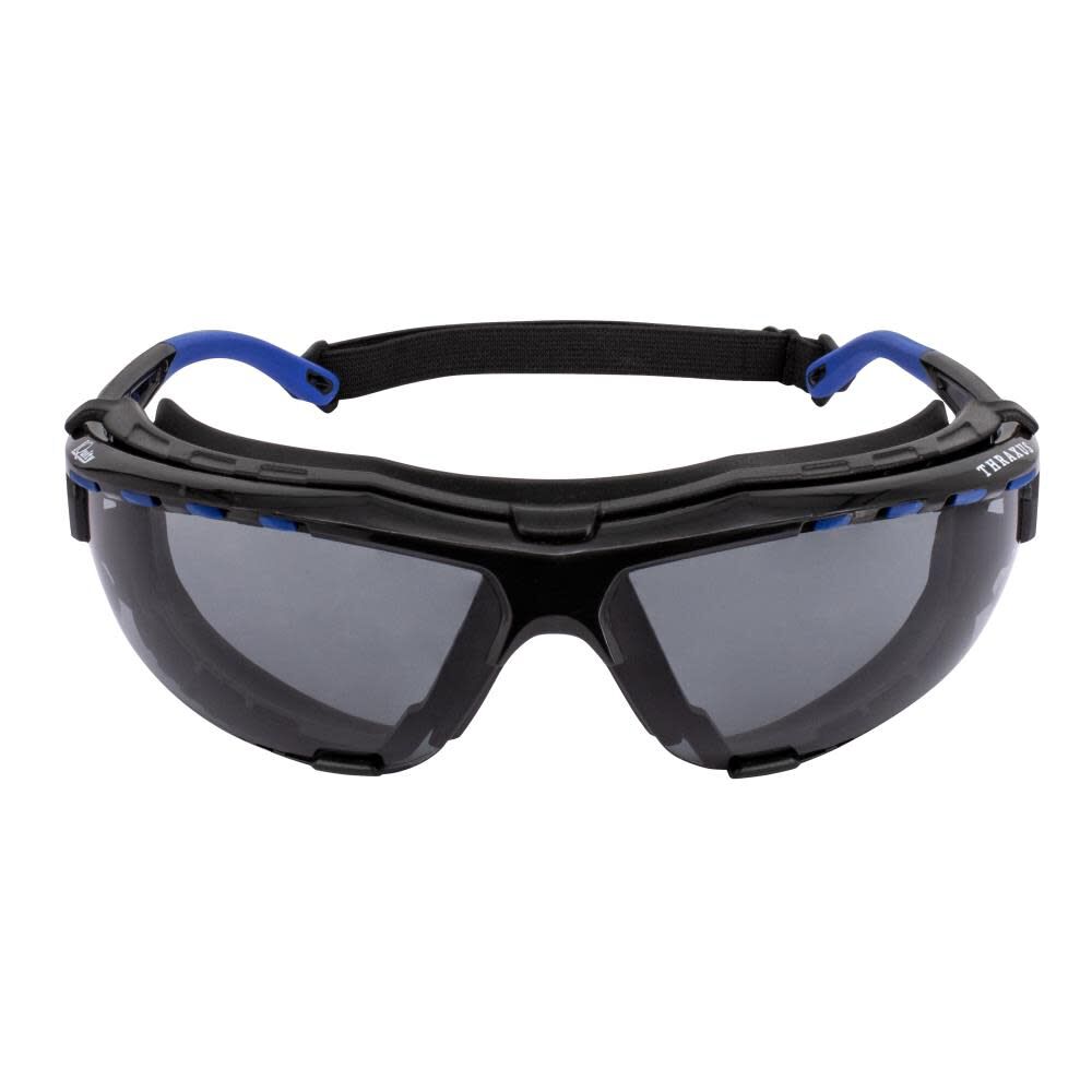 THRAXUS Elite IQUITY Safety Eyewear Blue w/ Rubber Gasket Smoke IQ Lens TXE2-23ID