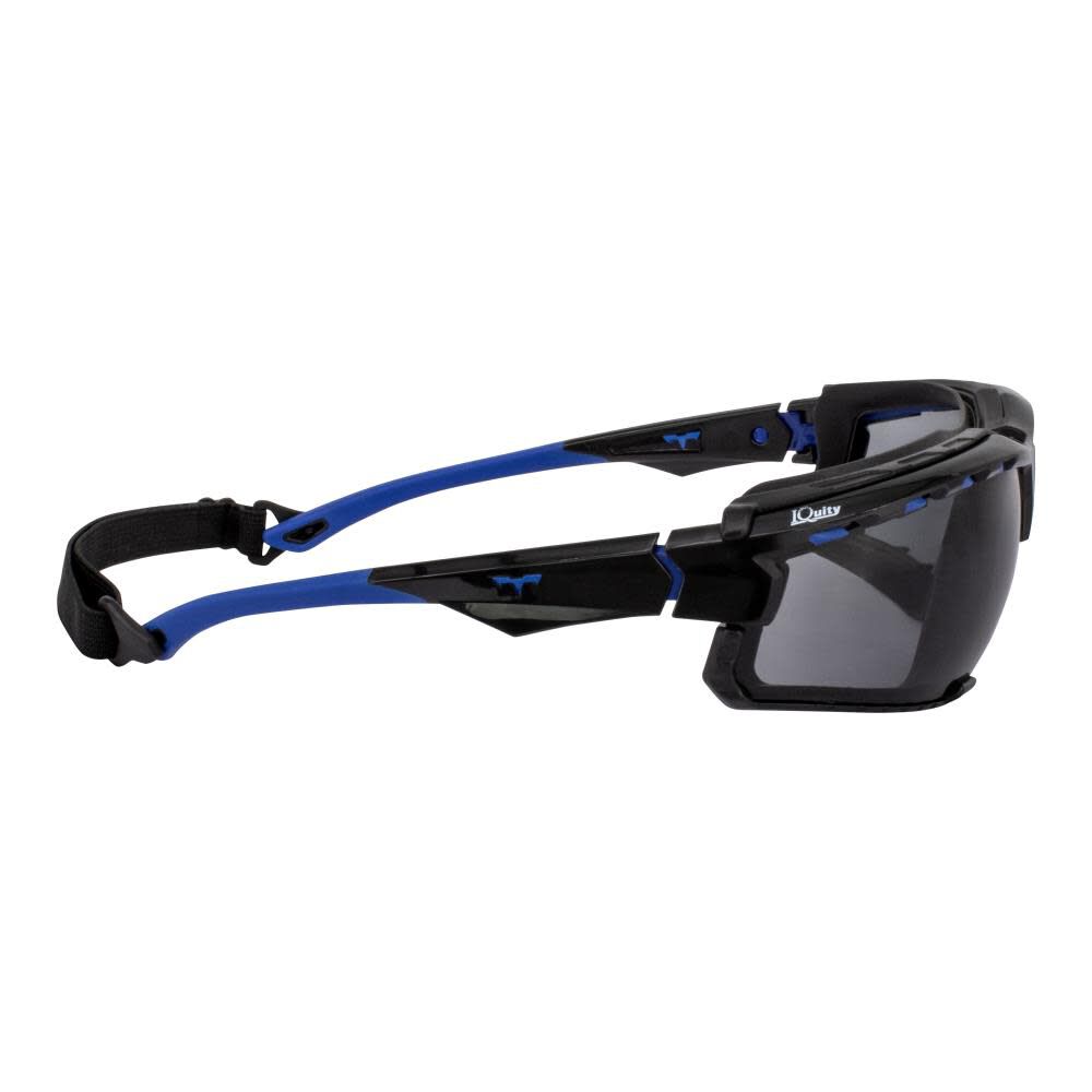 THRAXUS Elite IQUITY Safety Eyewear Blue w/ Rubber Gasket Smoke IQ Lens TXE2-23ID