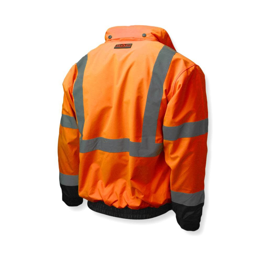 Three in One Deluxe High Visibility Bomber Jacket Orange Black Bottom XL SJ210B-3ZOS-XL