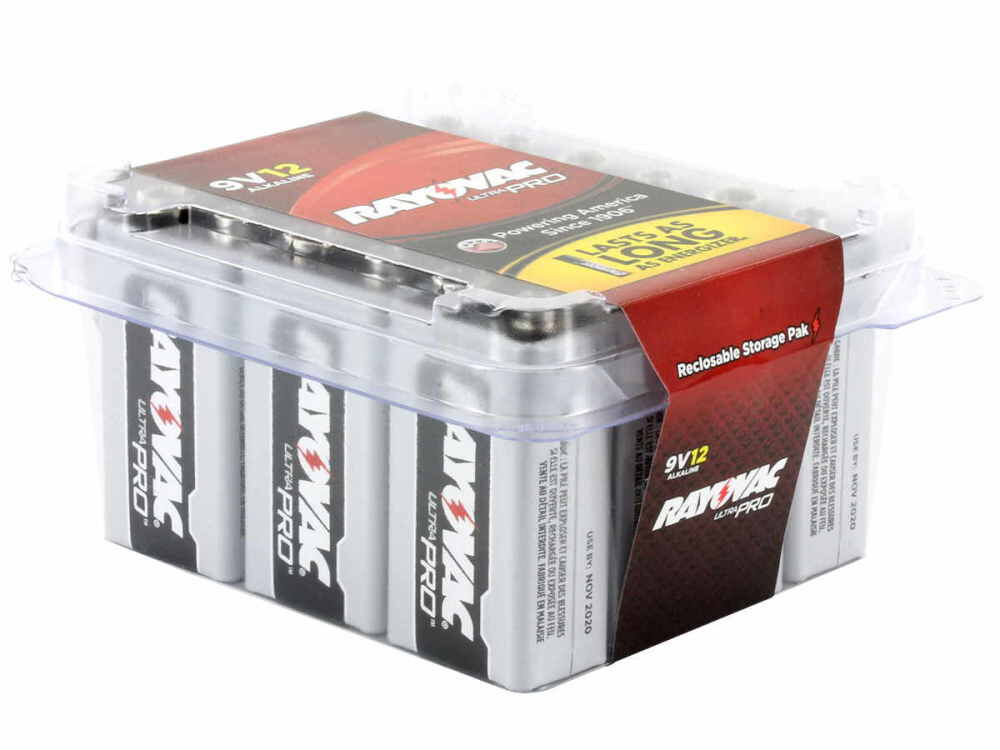 Industrial Grade Alkaline UltraPro 9V 500mAh Reclosable Batteries AL9V-12