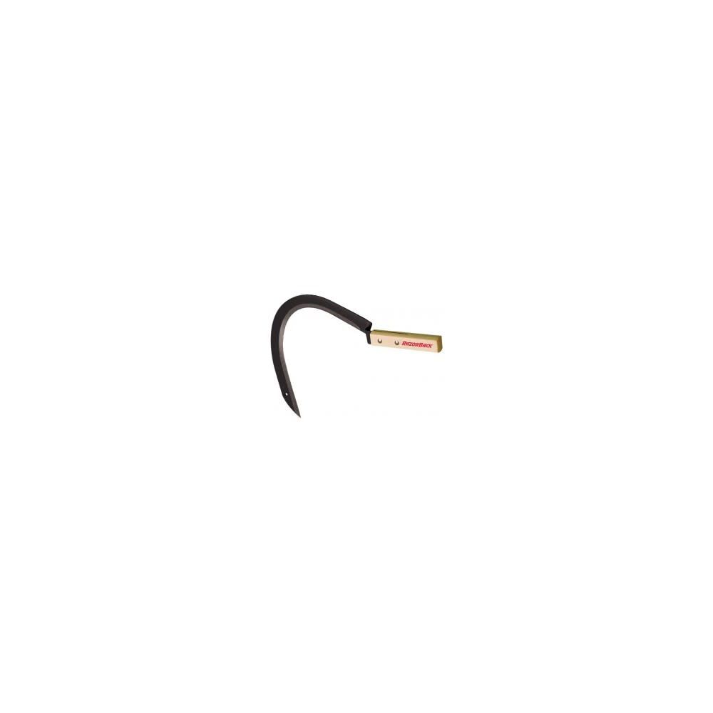 Handheld Tempered Steel Blade Grass Hook with Short Wood Handle 62219