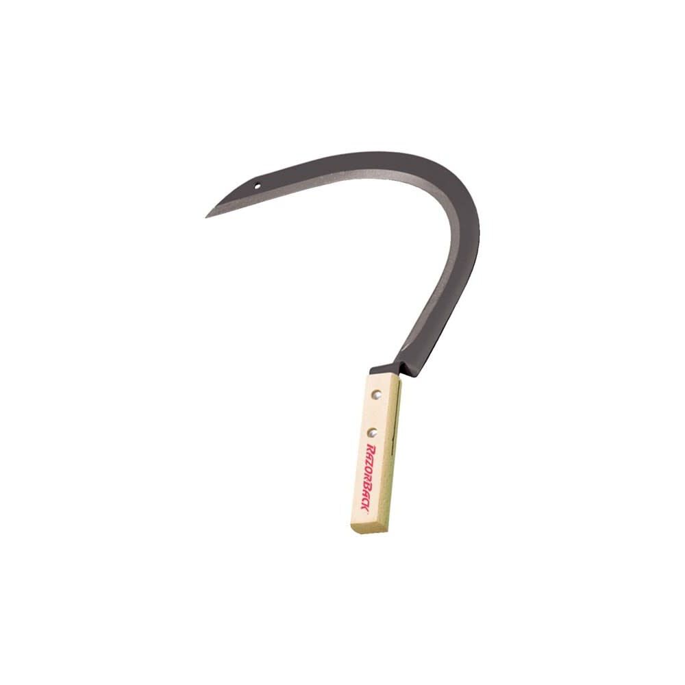 Handheld Tempered Steel Blade Grass Hook with Short Wood Handle 62219