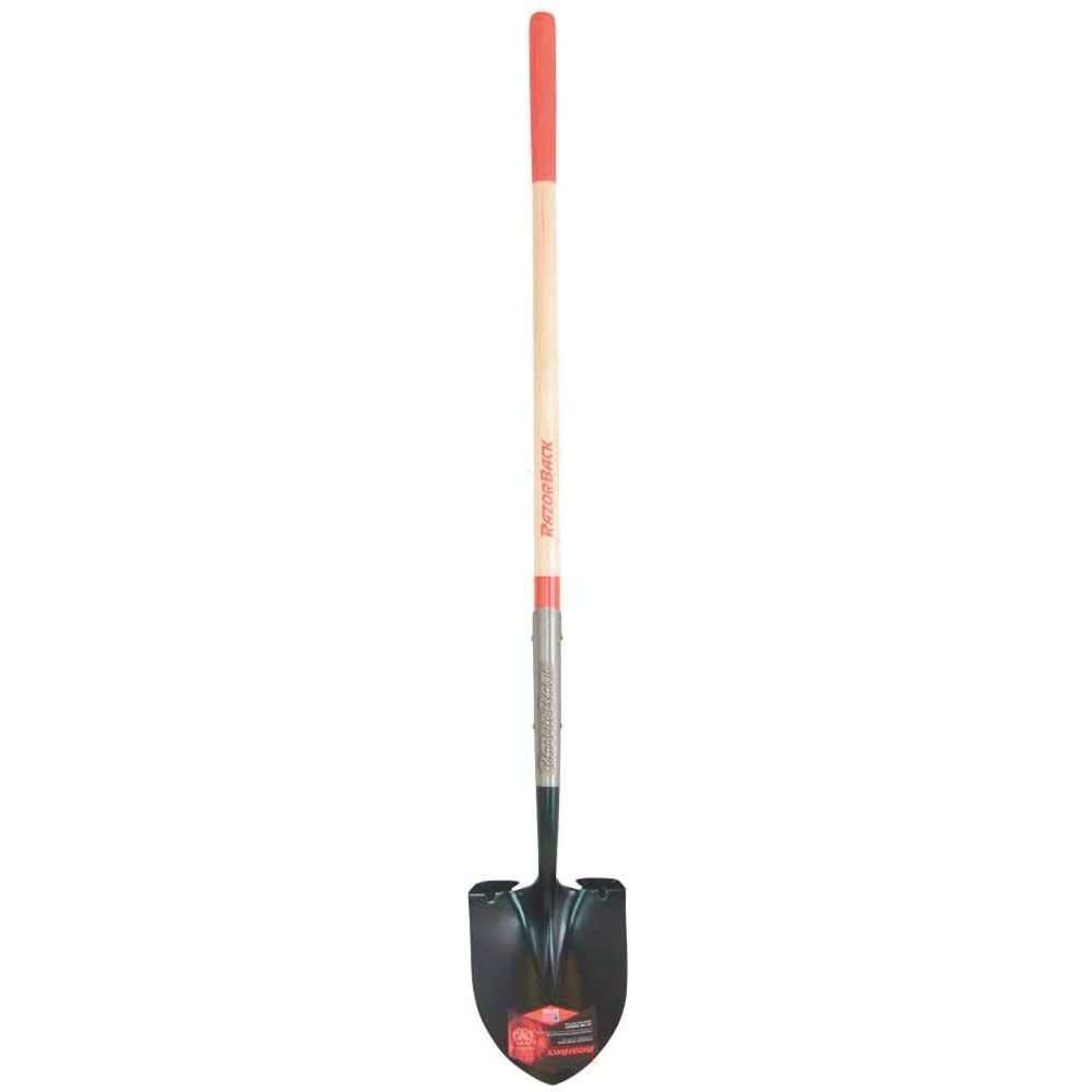 Razor Back Round Point Shovel with Wood Handle & Cushion Grip 2593600