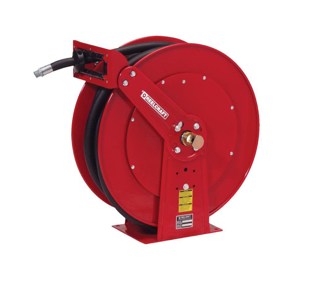 1 In. x 50 Ft. Spring Retractable Fuel Hose Reel with Hose Steel FD84050-OLP