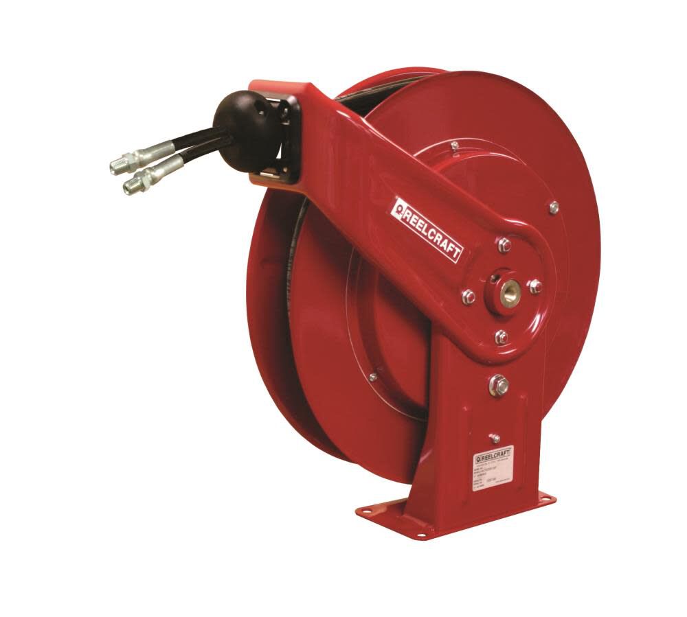 Twin Hydraulic Hose Reel with Hose Steel 3/8in x 30' THA7630 OMP