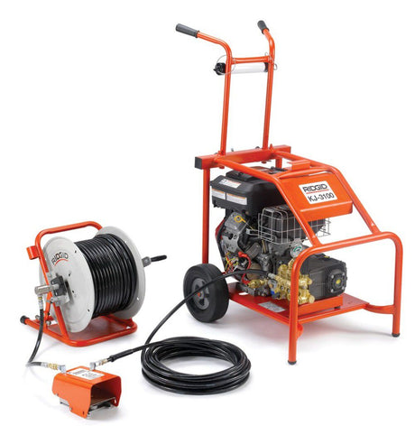 KJ-3100 Portable Water Jetter 3000 PSI 5.5 GPM with Hose Reel 37413