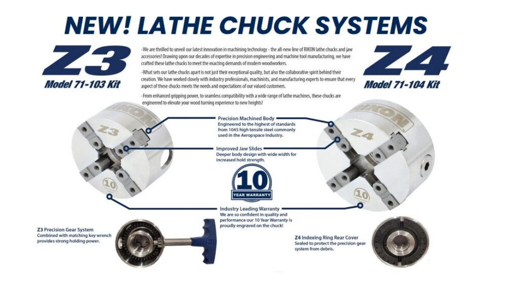 Z3 Lathe Chuck & Jaw - Direct Thread 71-103