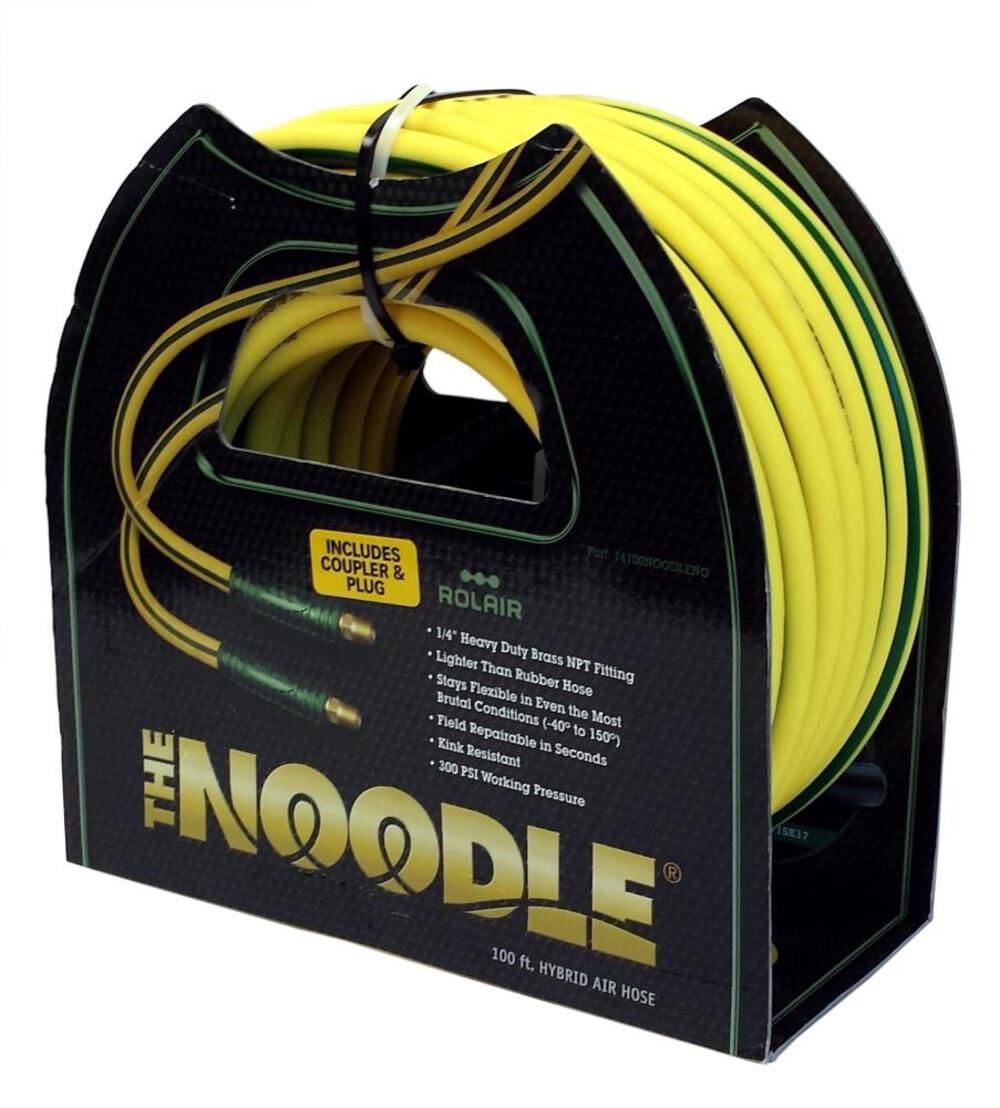 1/4 In. x 100 Ft. Noodle Air Compressor Hose (incl. 1/4in coupler/plug) 14100NOODLE