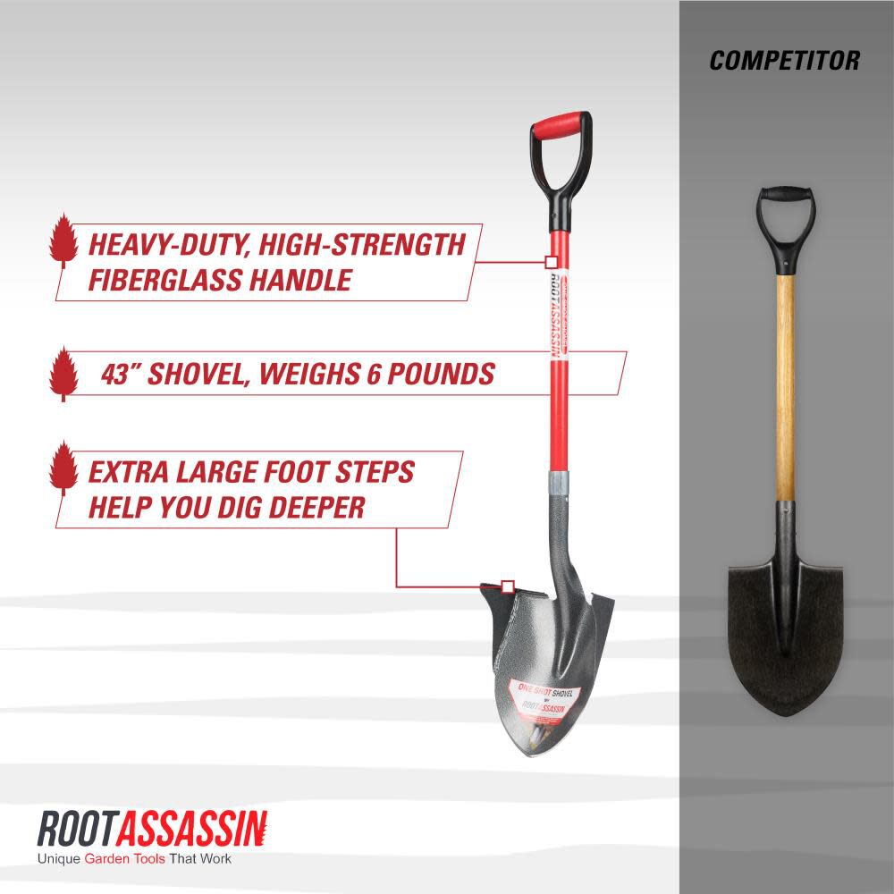 One Shot 43 in D-Handle Shovel OS001