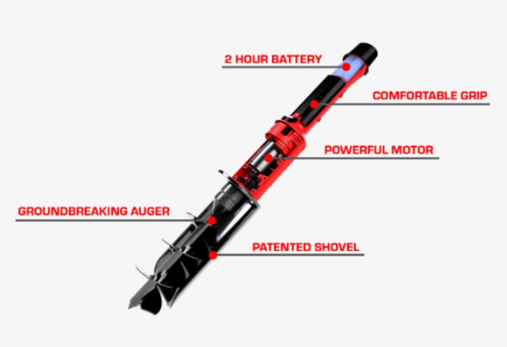 Powered Shovel Auger with 2 Batteries ROTO1B2