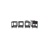 500 Lbs Medium Black Flat Handle Utility Cart with Lipped Shelf FG9T6700BLA