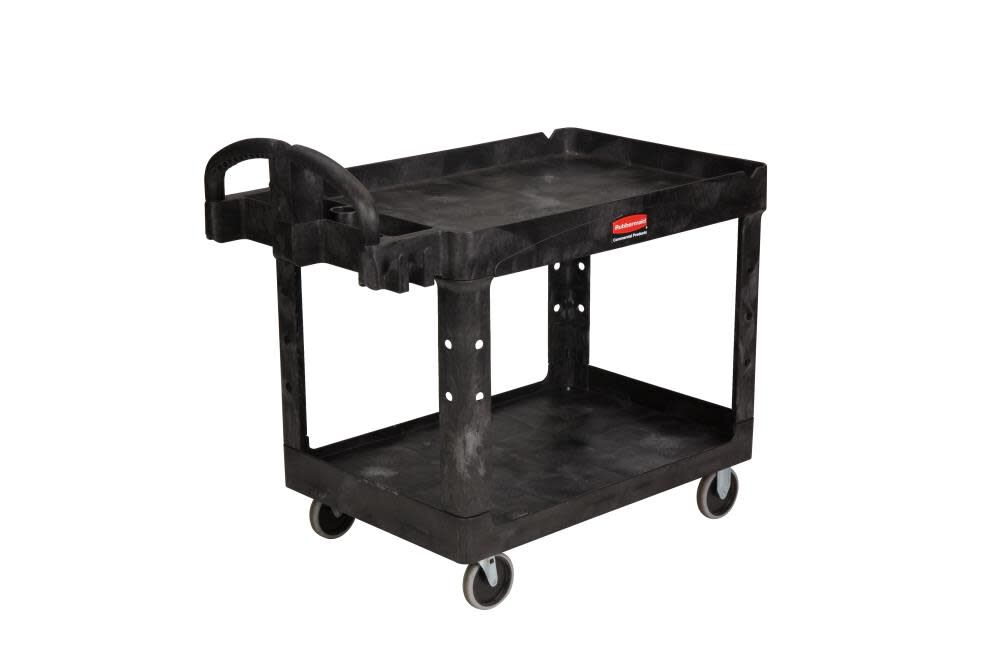 Heavy Duty 2-Shelf Utility Cart with Lipped Shelf Medium FG452088BLA