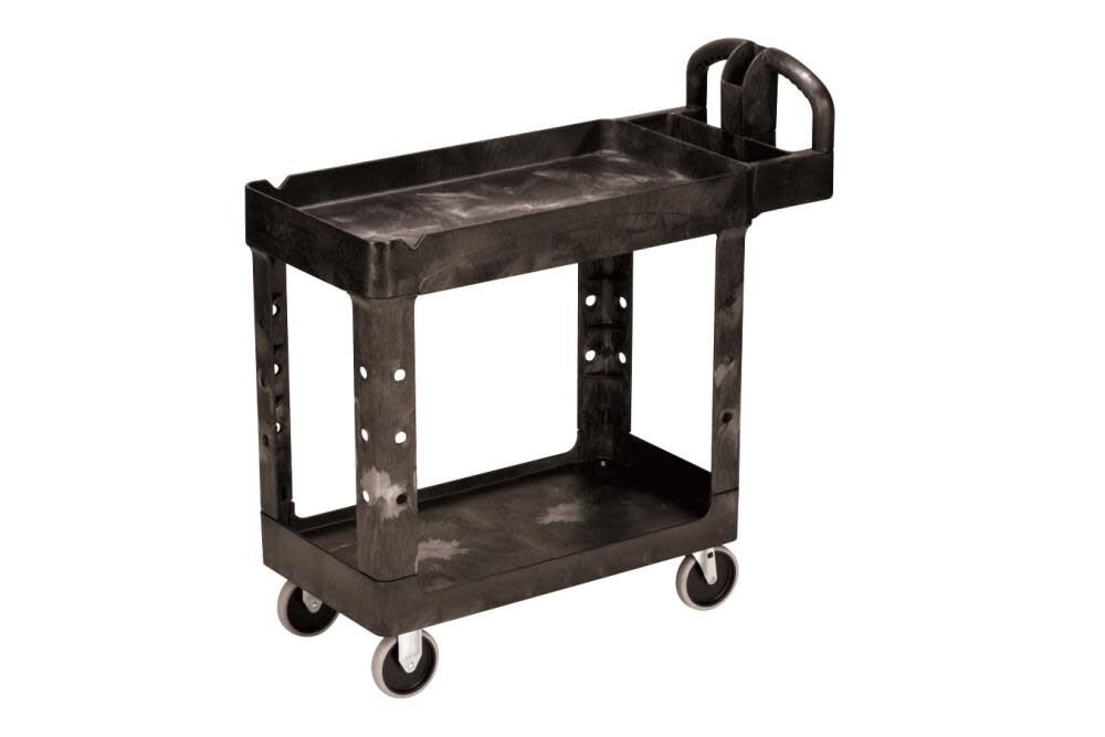 Heavy Duty 2-Shelf Utility Cart with Lipped Shelf Small FG450088BLA