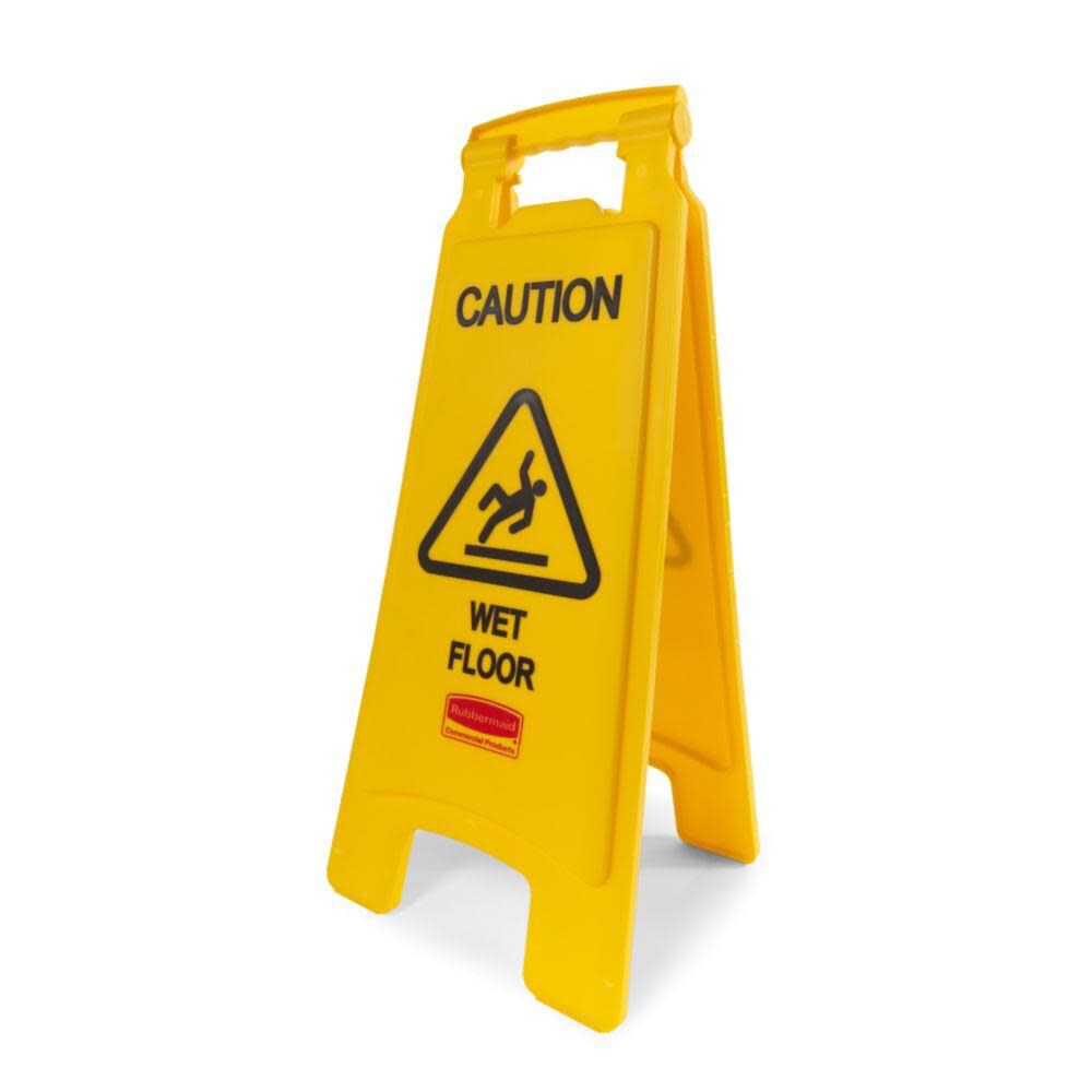 Safety Floor Sign with Caution Wet Floor Imprint FG611277YEL